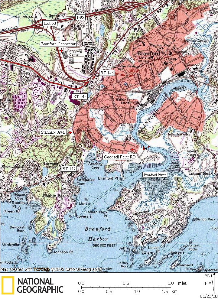 Canoe & kayaking Map of Branford River